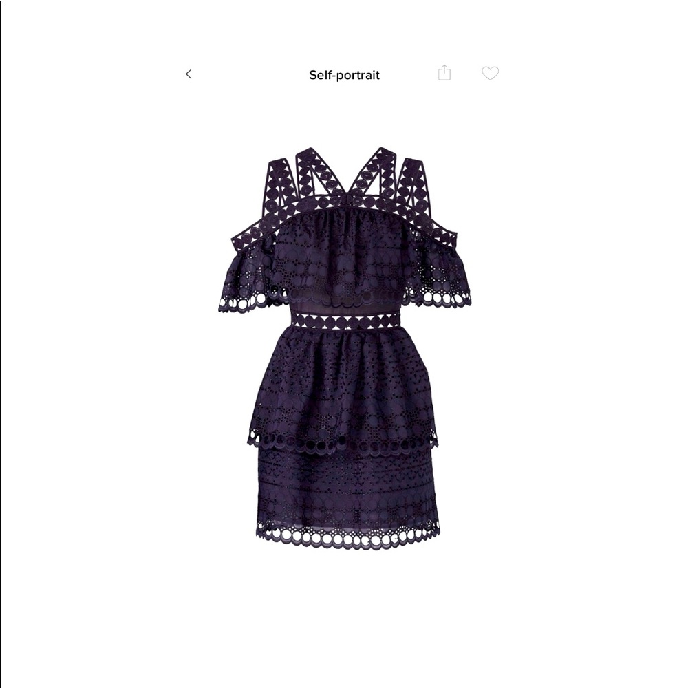 Self-Portrait Navy Lace Envy Dress